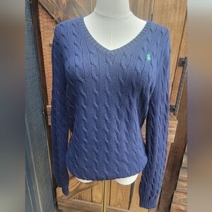 RALPH LAUREN SPORT CABLE KNIT SWEATER SZ XL NAVY BLUE NWOT